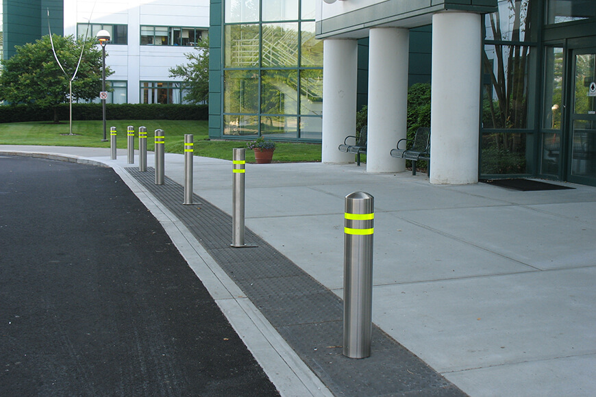 stainless steel bollards with reflective tape