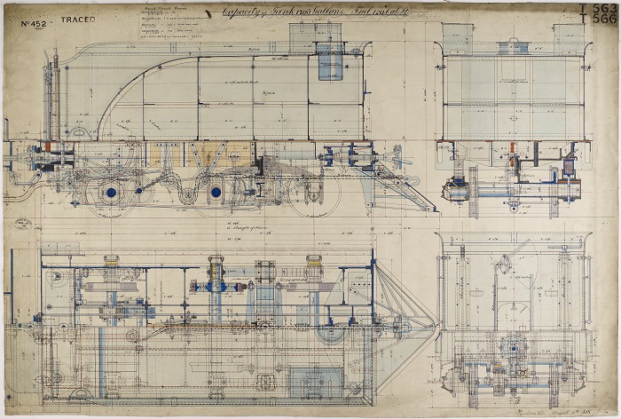 Drawing no. 452 Originally from Neilson and Co., Glasgow 1883. Part of North British Locomotive Collection