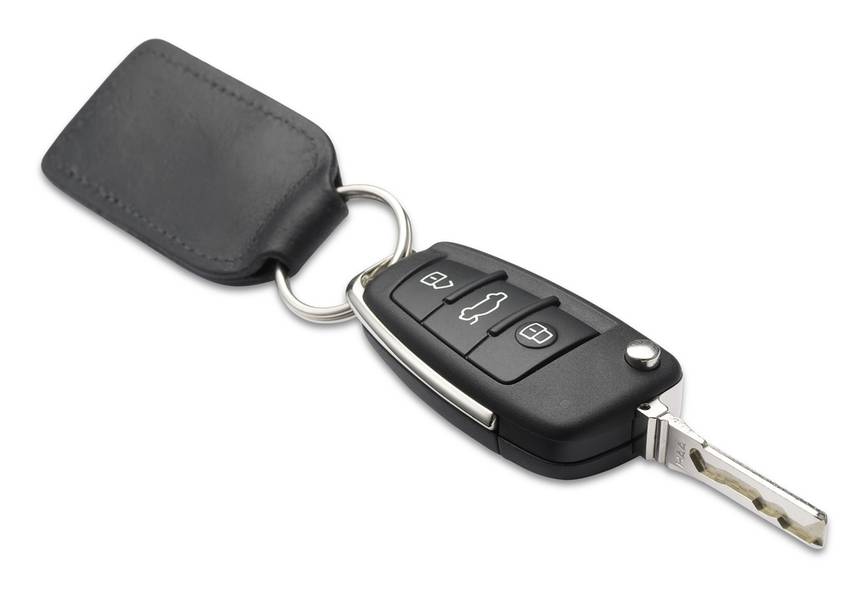 car key on white background