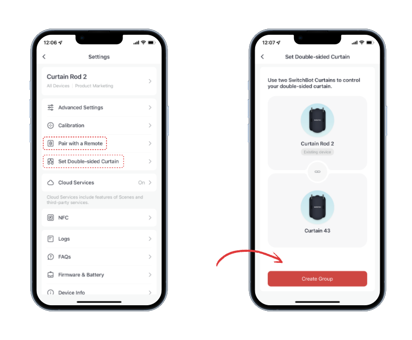 Control multiple smart curtains via SwitchBot app