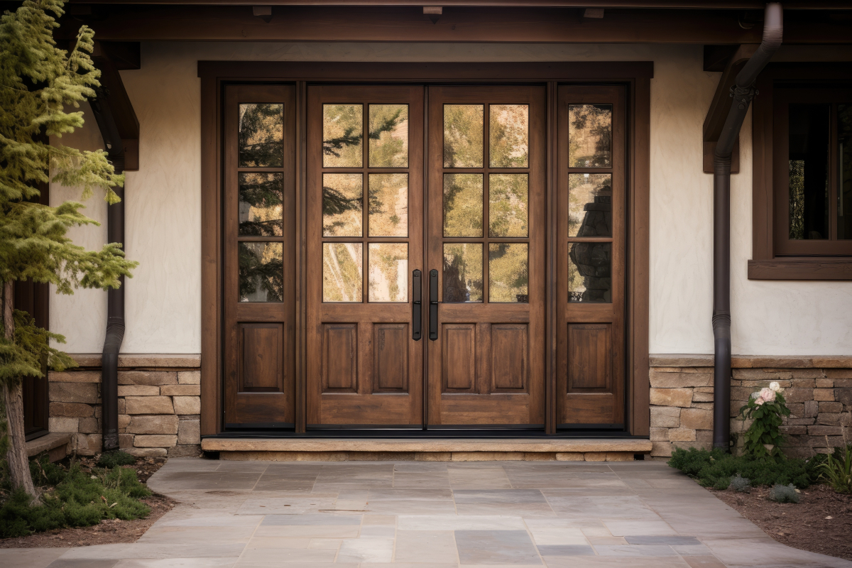 Doors fitted with muntin bars